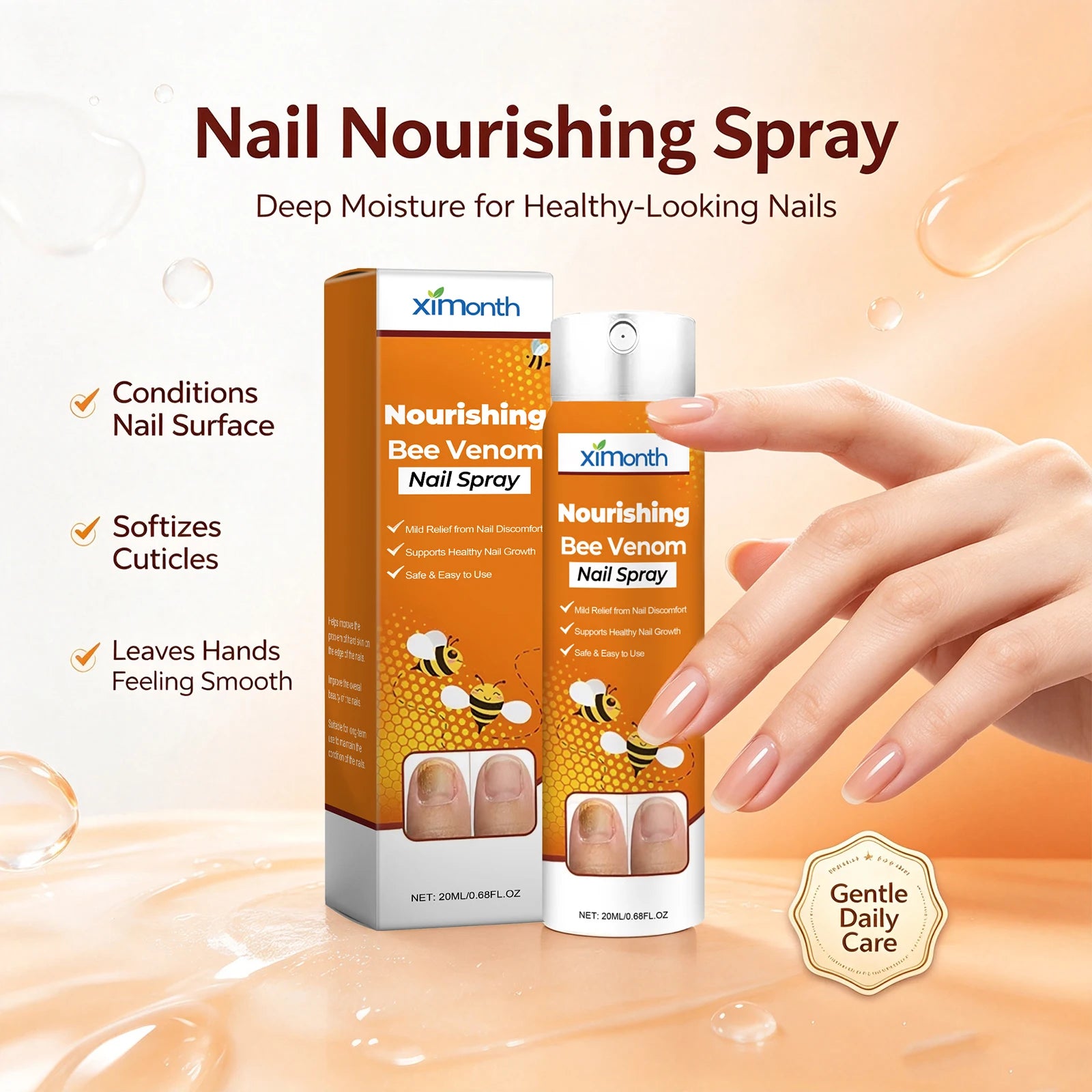 Bee Venom Nourishing Nail Spray for Repairing Brittle and Damaged Nails - 3