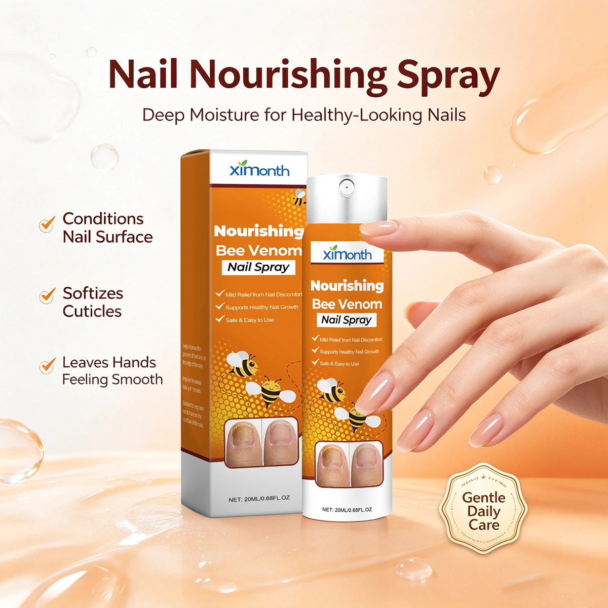 Bee Venom Nourishing Nail Spray for Repairing Brittle and Damaged Nails