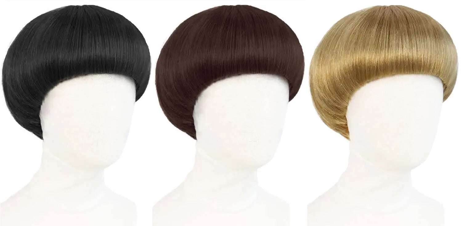 Short Bowl Cut Synthetic Cosplay Wig for Parties and Anime Costumes - 7