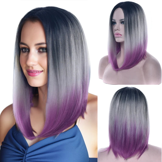 Short Ombre Bob Wig for Daily Wear and Cosplay