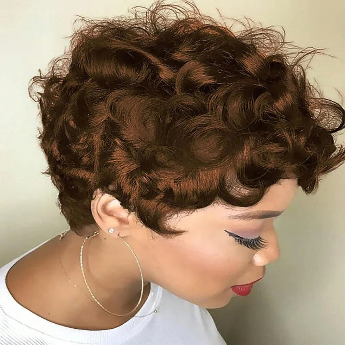 Short Curly Pixie Cut Wig for Daily Wear - 14