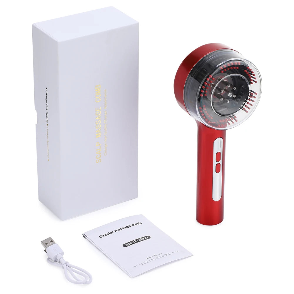 Electric Scalp Massage Comb with Liquid Applicator for Hair Growth