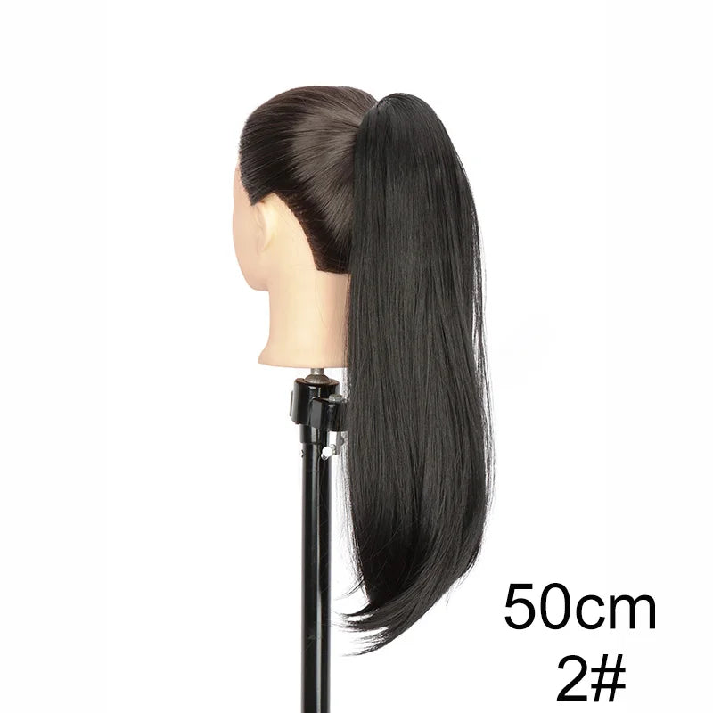 Straight Clip-In Ponytail Extension for Voluminous Hair - 7