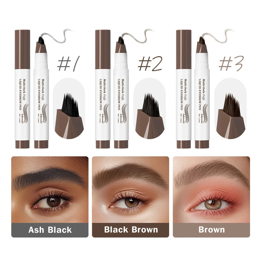 Waterproof Multi-Fork Liquid Eyebrow Pen for Natural Microbladed Brows - 2