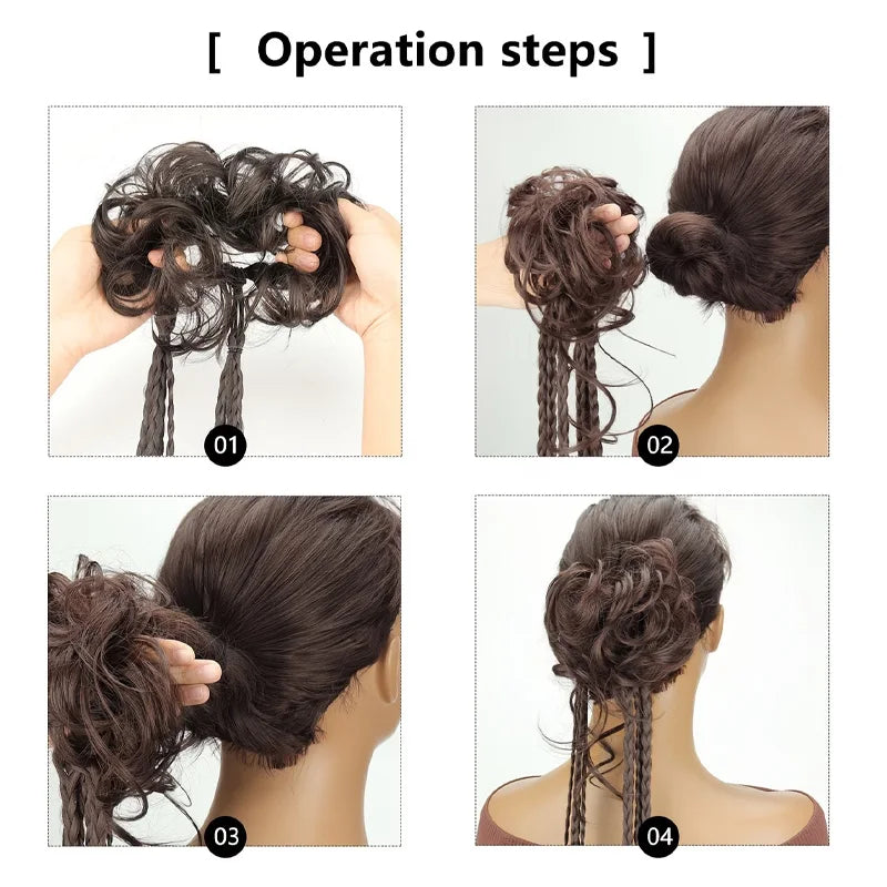 Bubble Braid Ponytail Extension with Messy Bun - 3