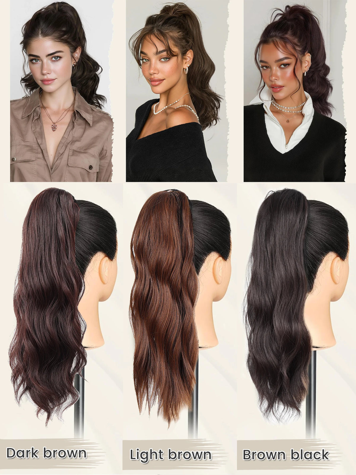 Wavy Curly Claw Clip Ponytail Hair Extension