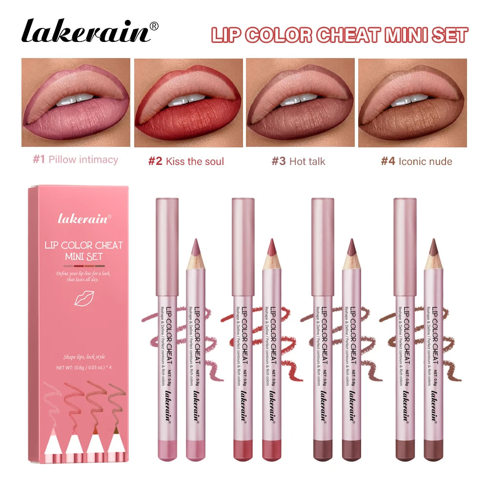 Waterproof Matte Lip Liner Pencil Set for Long-Lasting Defined Lips