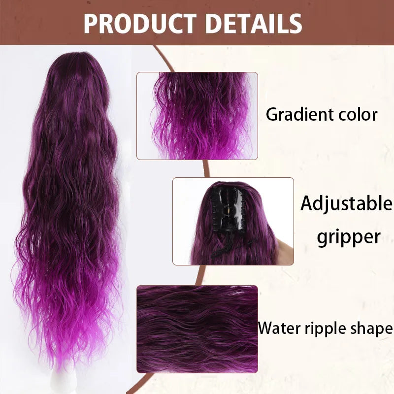24 Inch Wavy Ponytail Hair Extension with Comb - 2