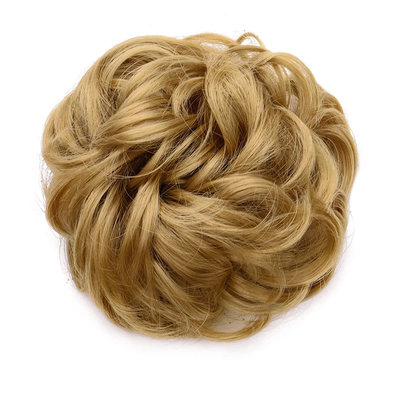 Messy Wavy Bun Hair Extension for Women Curly Chignon Hair Piece - 12