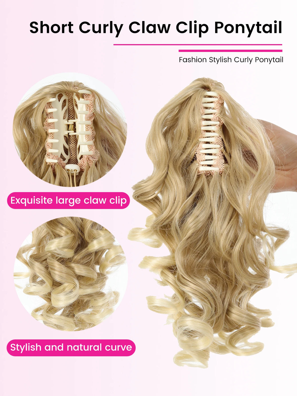 12-Inch Curly Claw Clip Ponytail Extension