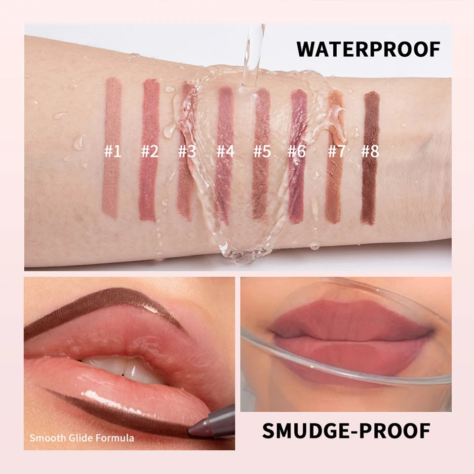 Waterproof Long-Lasting Matte Lip Liner Pencil for Smooth Lip Contouring