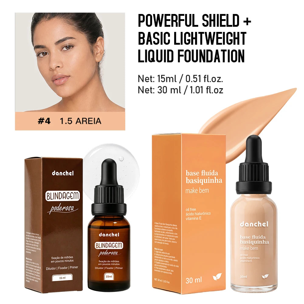 Liquid Foundation and Primer Makeup Set for Long Lasting Natural Finish - 26