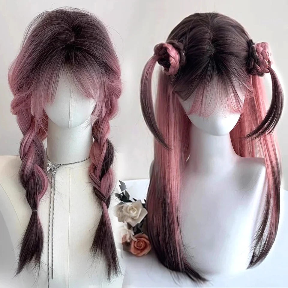 Long Red Ombre Wavy Lolita Cosplay Wig - 21