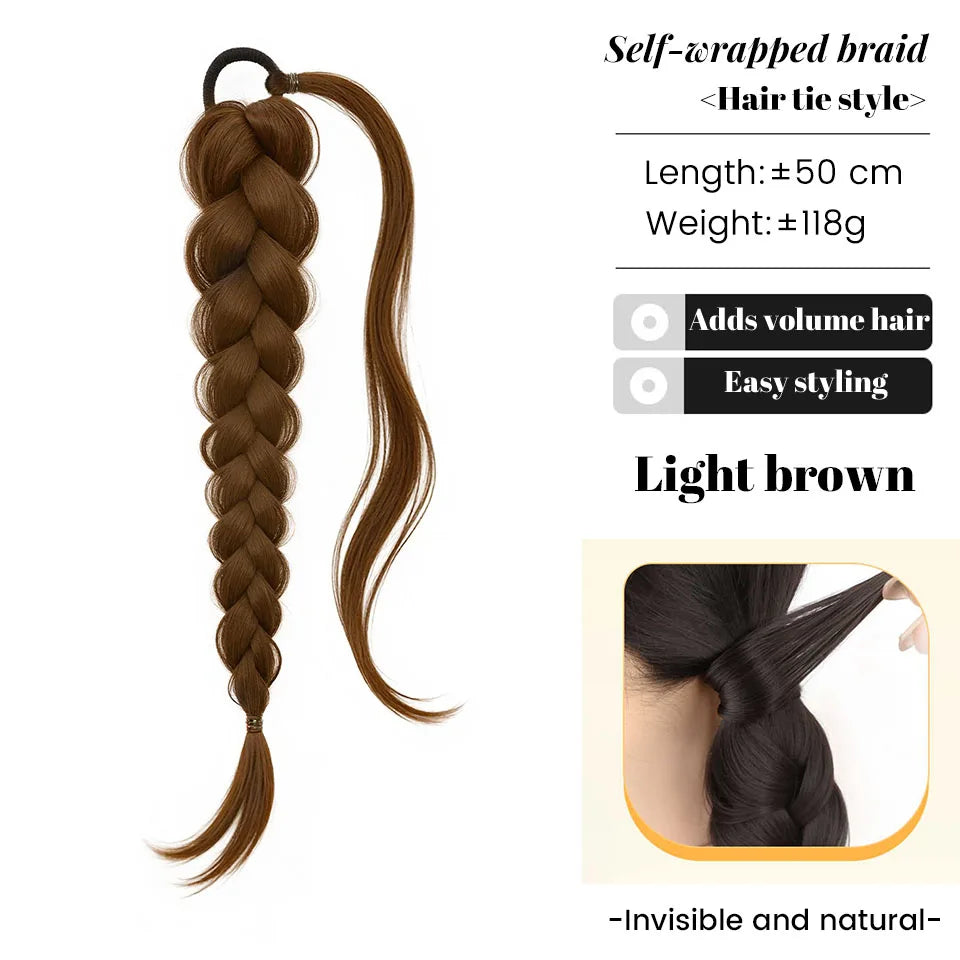 20-Inch Braided Ponytail Extension for Effortless Hairstyles