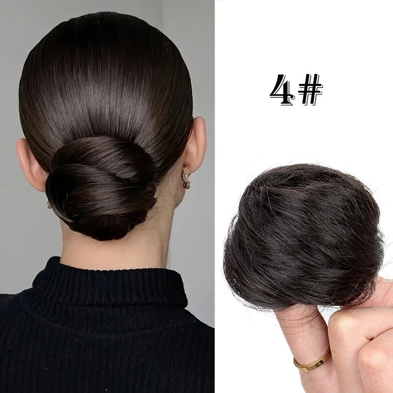 Messy Bun Hair Extension Scrunchie for Quick Natural Hairstyles