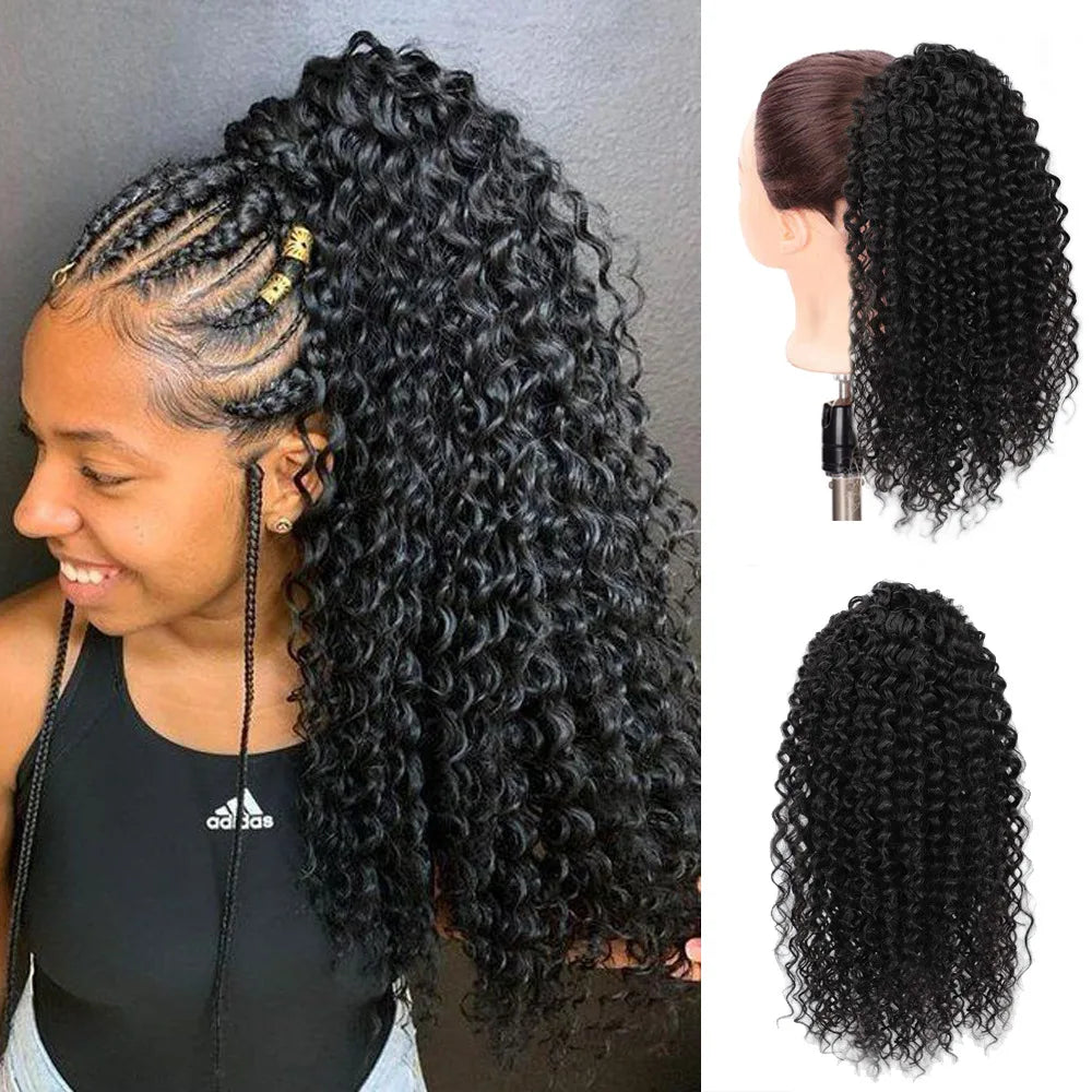 Afro Kinky Curly Drawstring Ponytail Extension - 28