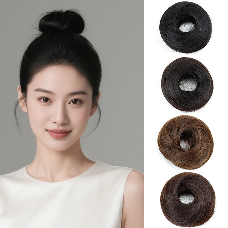 Messy Bun Hair Extension Scrunchie for Quick Natural Hairstyles