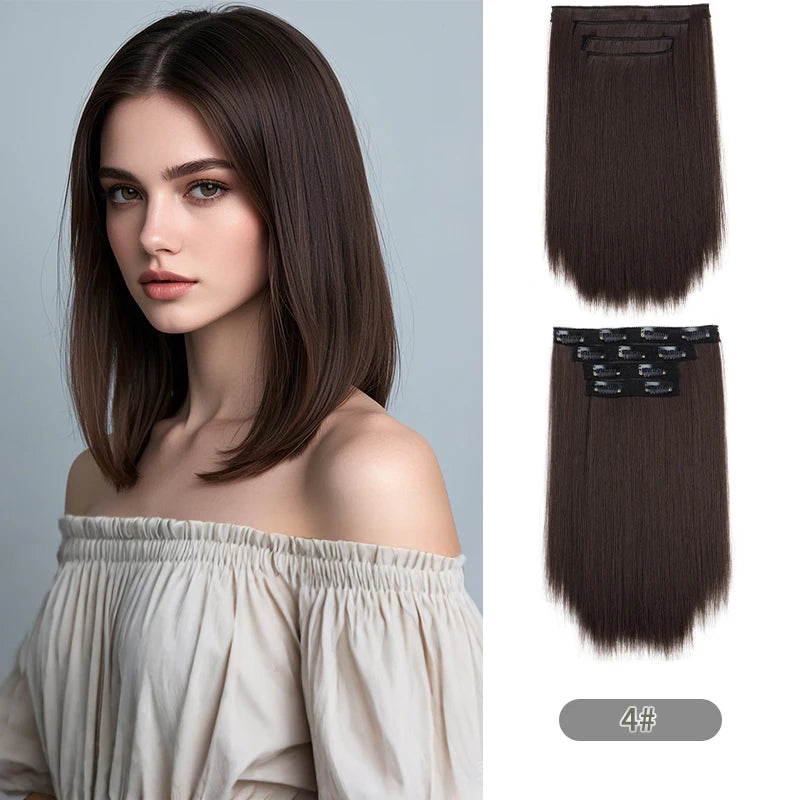 14-Inch Straight Clip-In Hair Extensions for Instant Volume - 10
