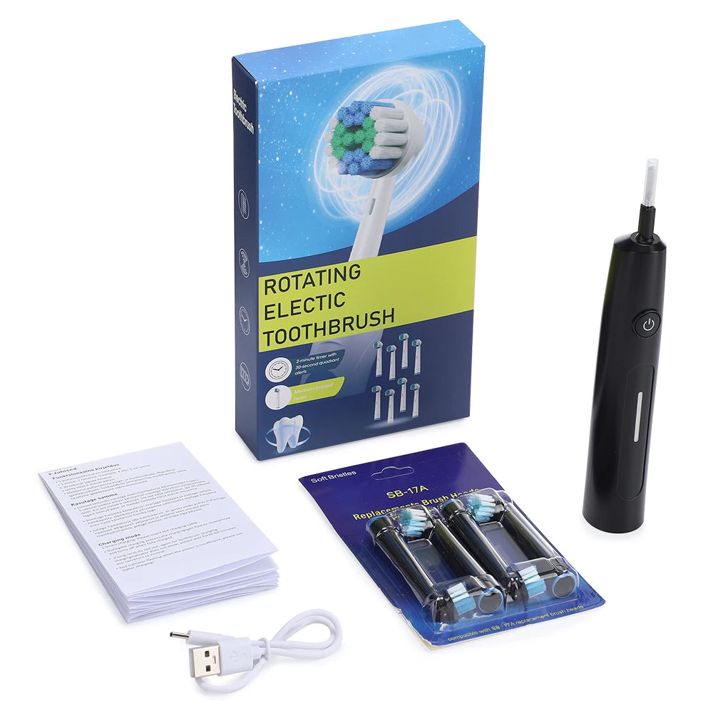 3D Rotating Electric Toothbrush for Adults with 5 Deep Cleaning Modes