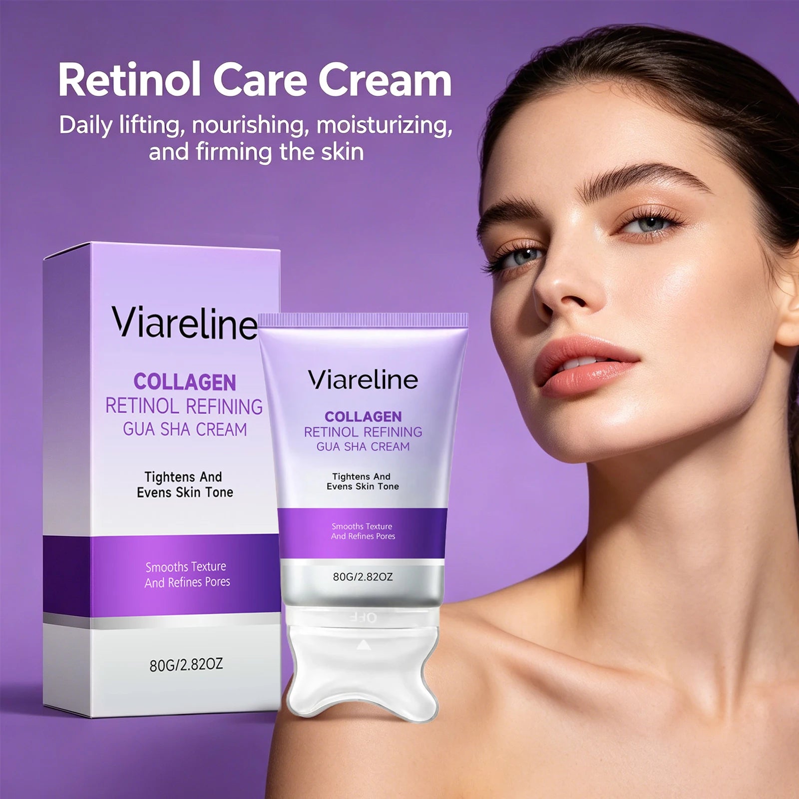 Collagen Retinol Sculpting Gua Sha Cream for Face Lifting and Tightening - 4