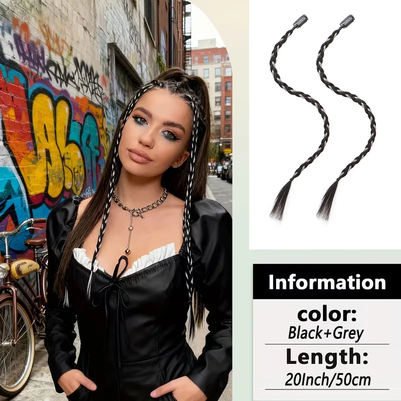 20-Inch Clip-In Braided Hair Extensions for Instant Styling