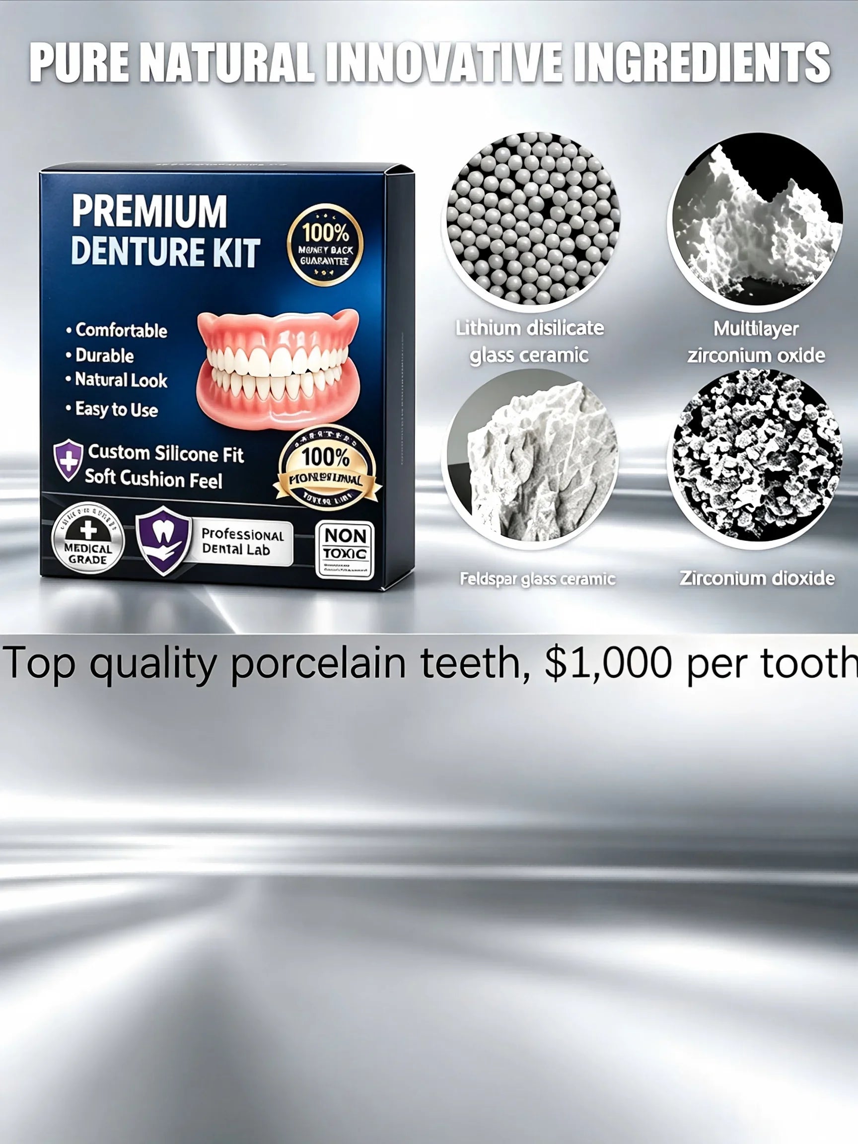 Temporary Silicone Cosmetic Teeth Kit for Natural Smile - 6