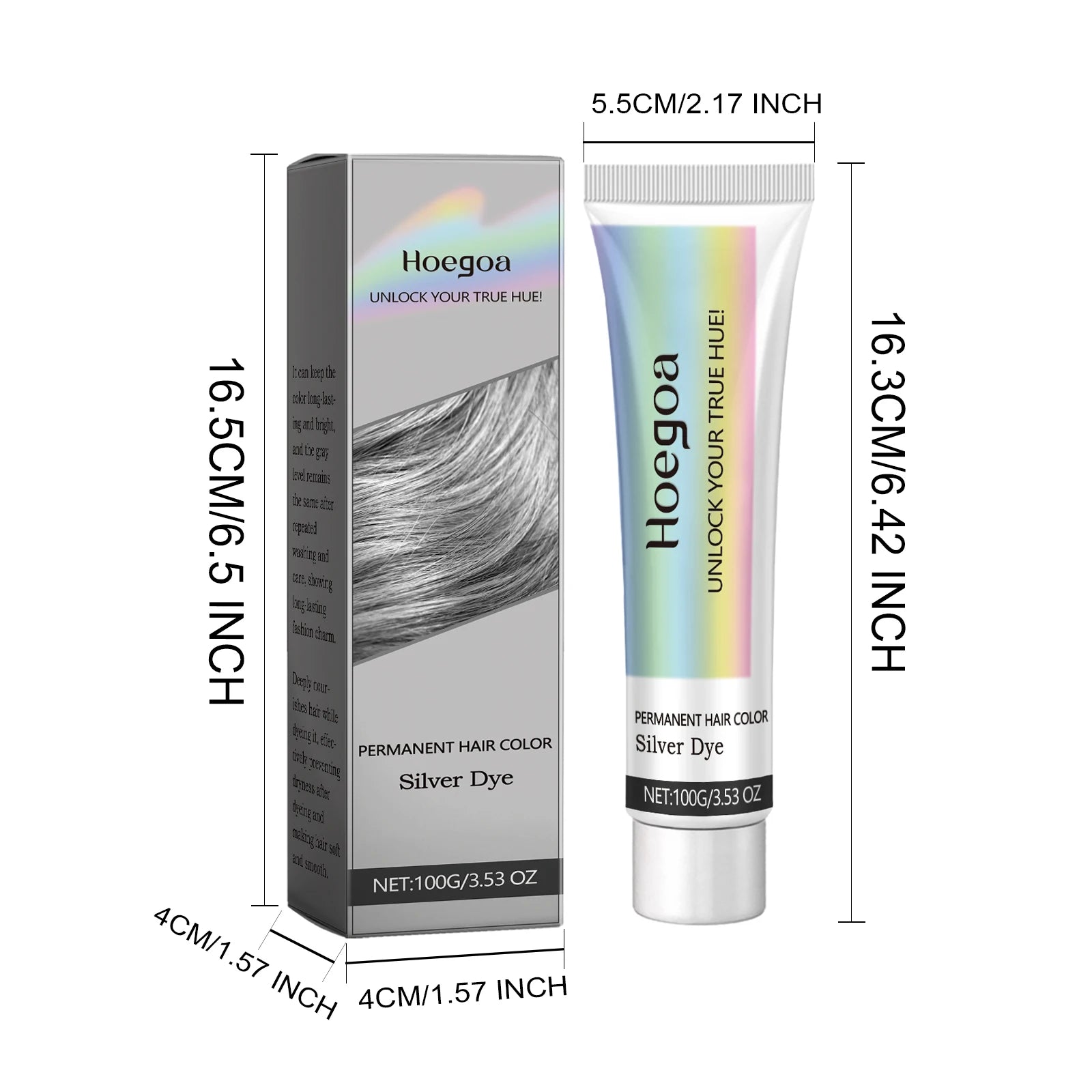 Permanent Silver Gray Hair Dye Cream for Natural White Hair Coverage - 7