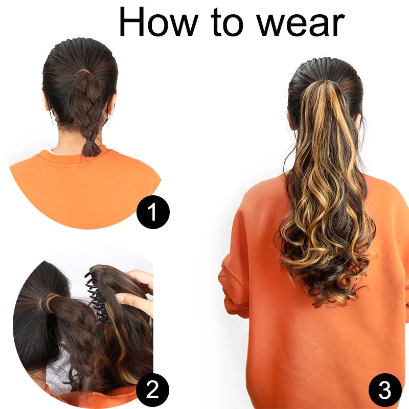 20-Inch Long Curly Claw Clip Ponytail Hair Extension - 6