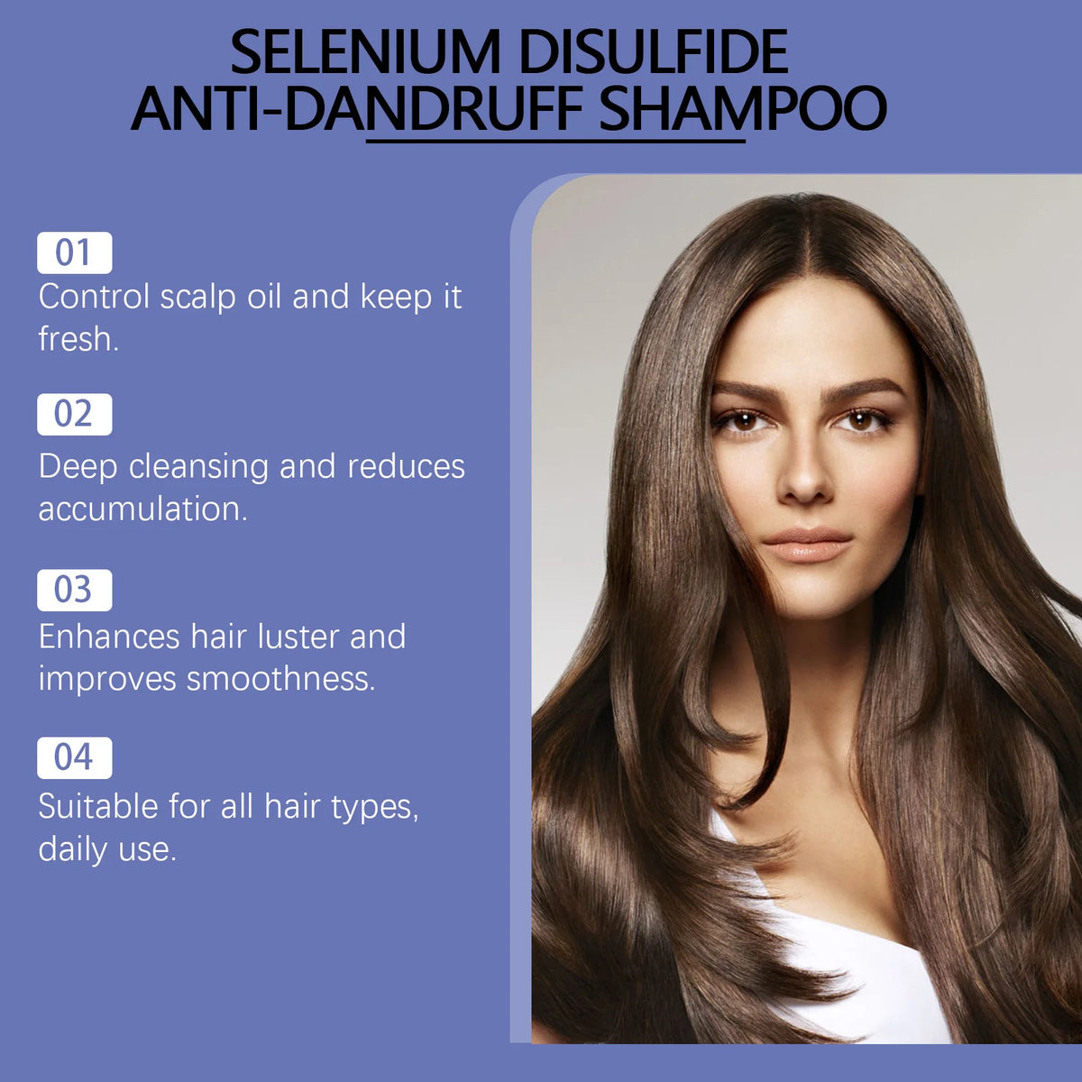 Selenium Disulfide Anti-Dandruff Shampoo for Itchy Scalp and Oil Control