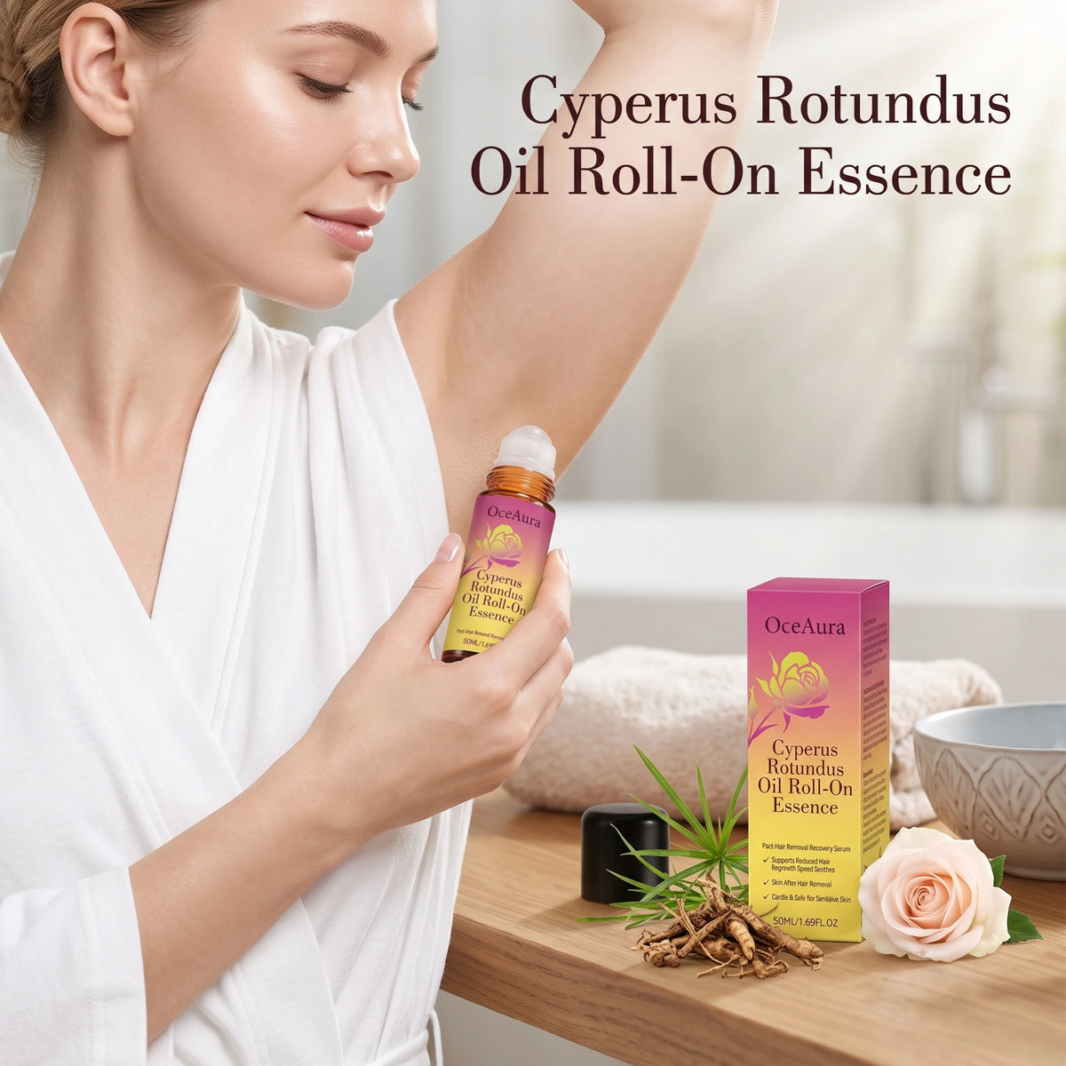 Soothing Roll-On Oil Essence for Skin Recovery After Hair Removal