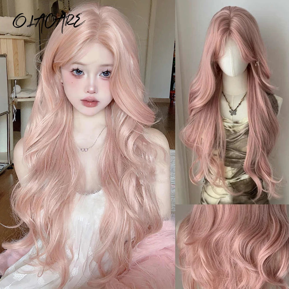 Wavy Brown Cosplay Wig with Curly Pigtails for Costume Parties - 60