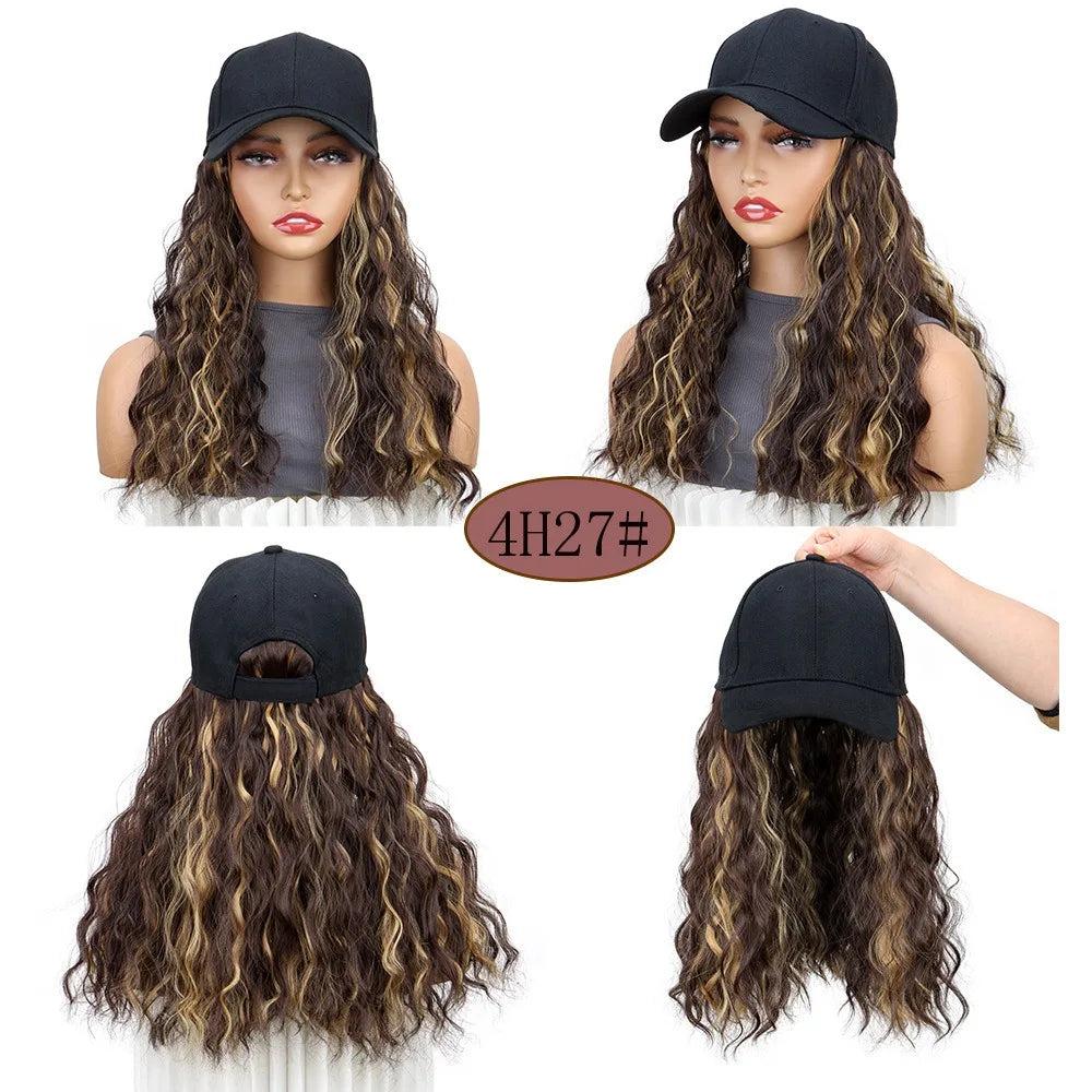 Wavy Curly Hair Baseball Cap Wig for Effortless Daily Styling - 8