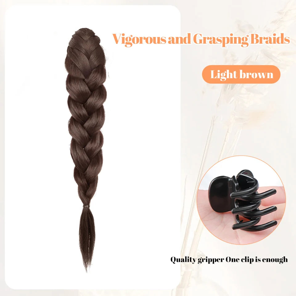 Long Claw Clip-On Braid Ponytail Hair Extension for Daily Styling