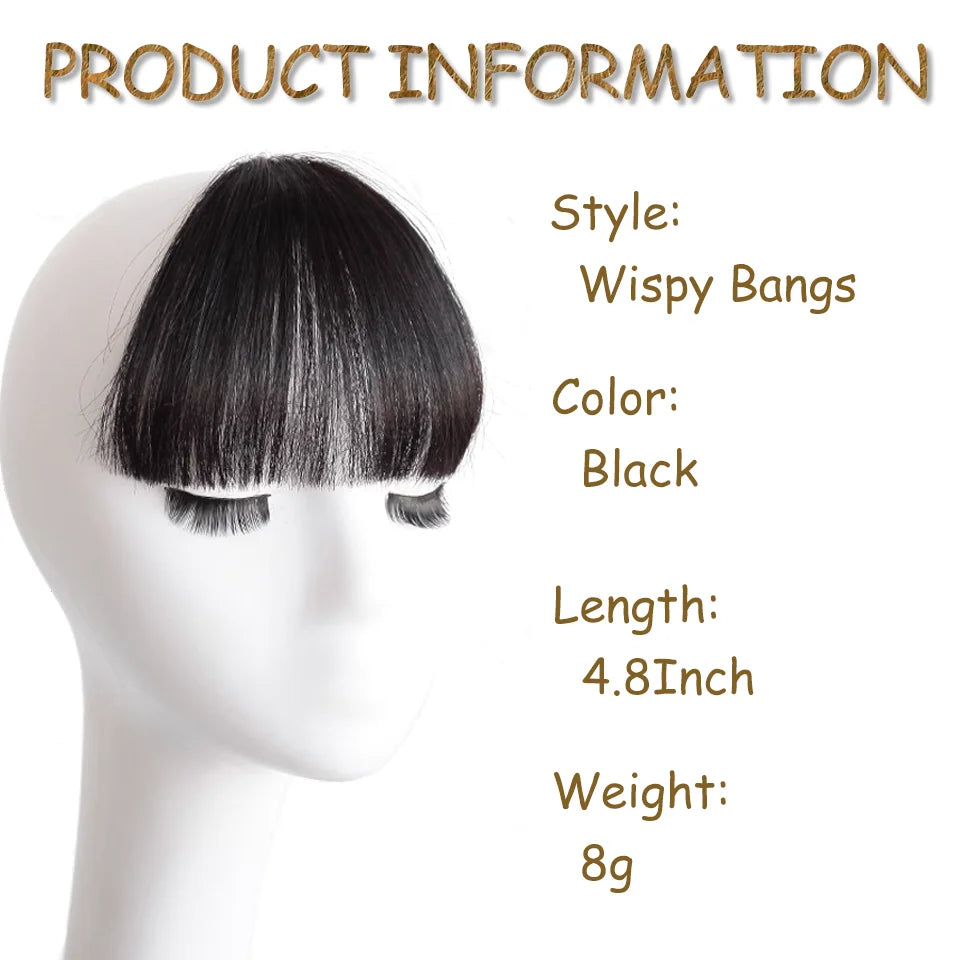 Clip-In Synthetic Blunt Bangs for Instant Hair Style Transformation