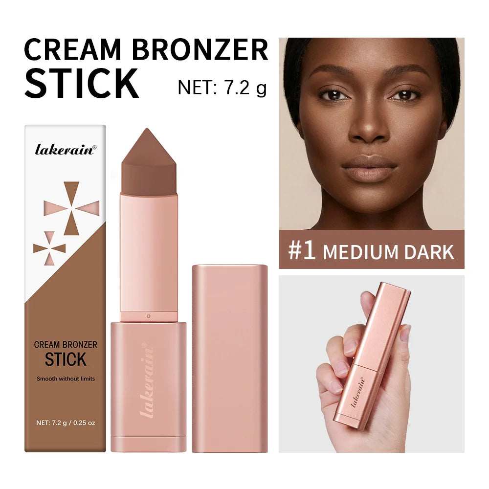 Cream Bronzer and Contour Stick for Sculpted Face Makeup