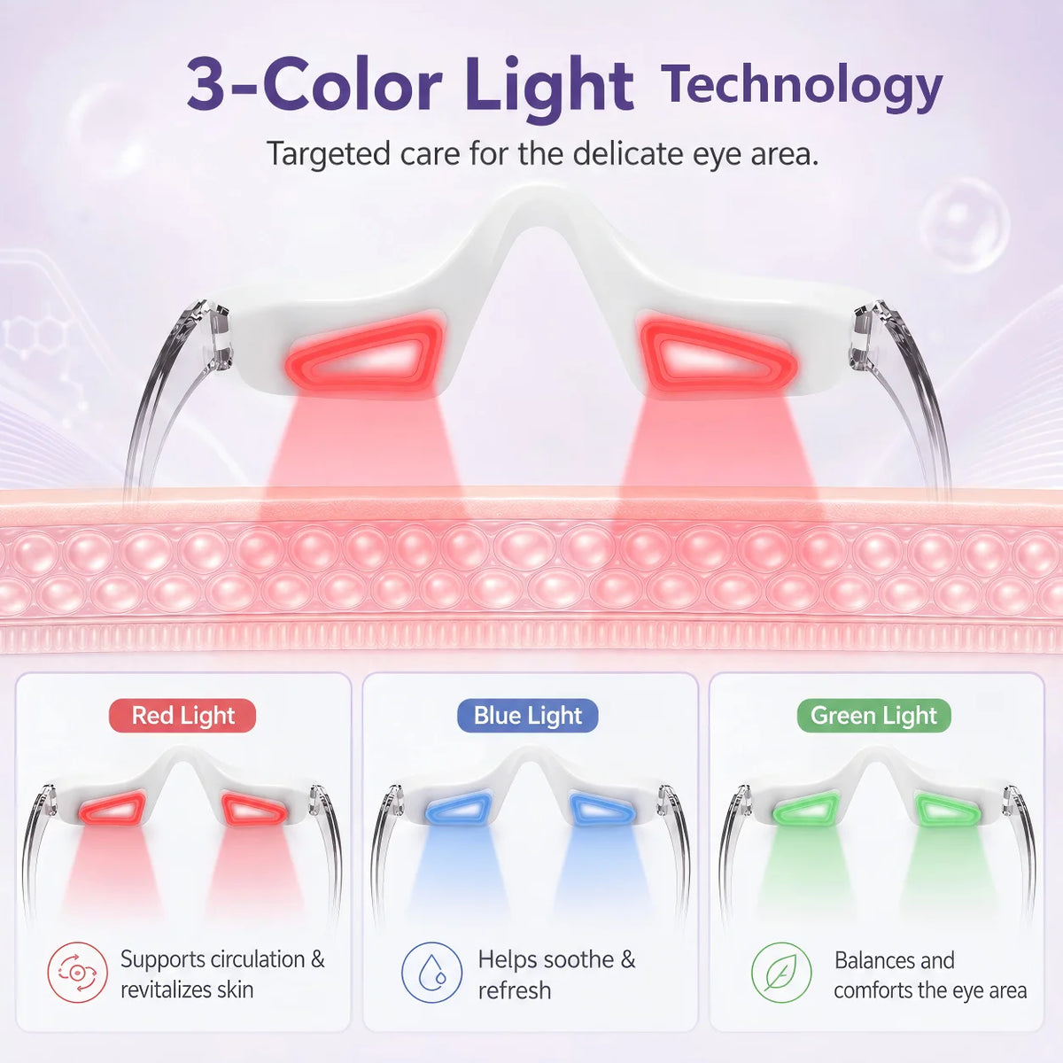 LED Red Light Eye Massager for Dark Circles and Puffiness Reduction
