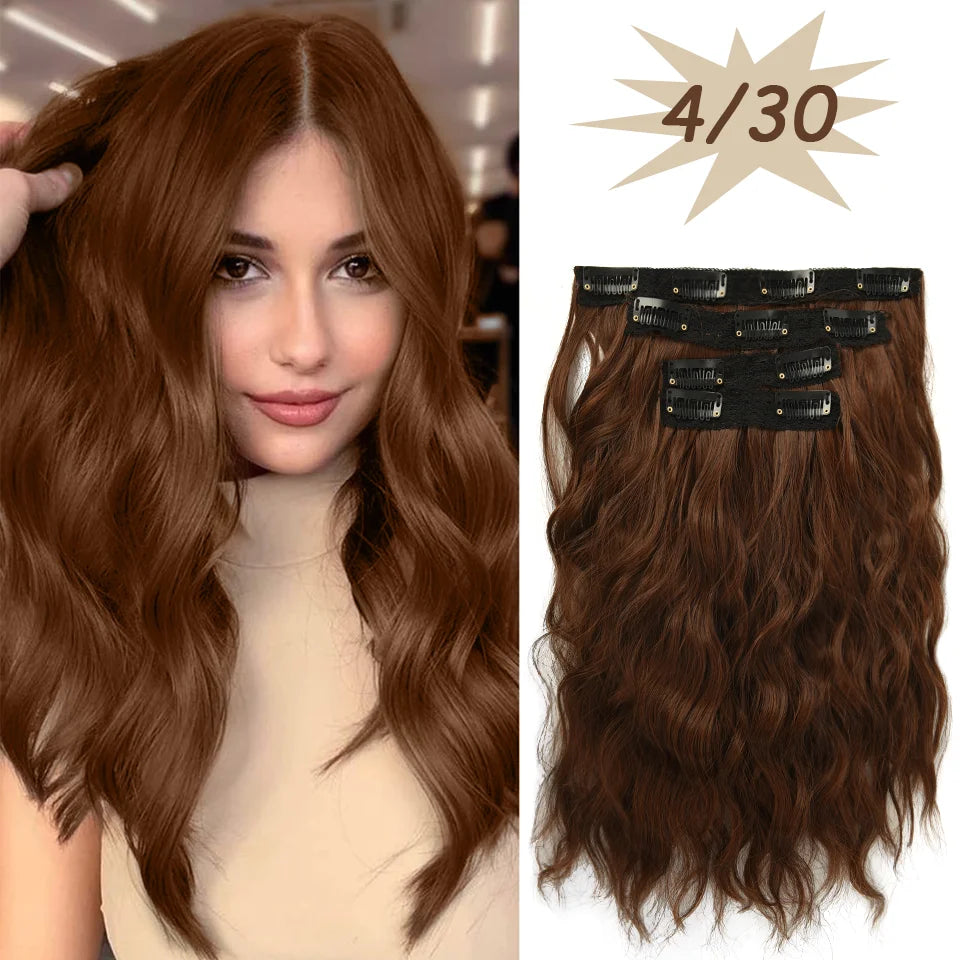 12-Inch Wavy Clip-In Hair Extensions for Daily Volume