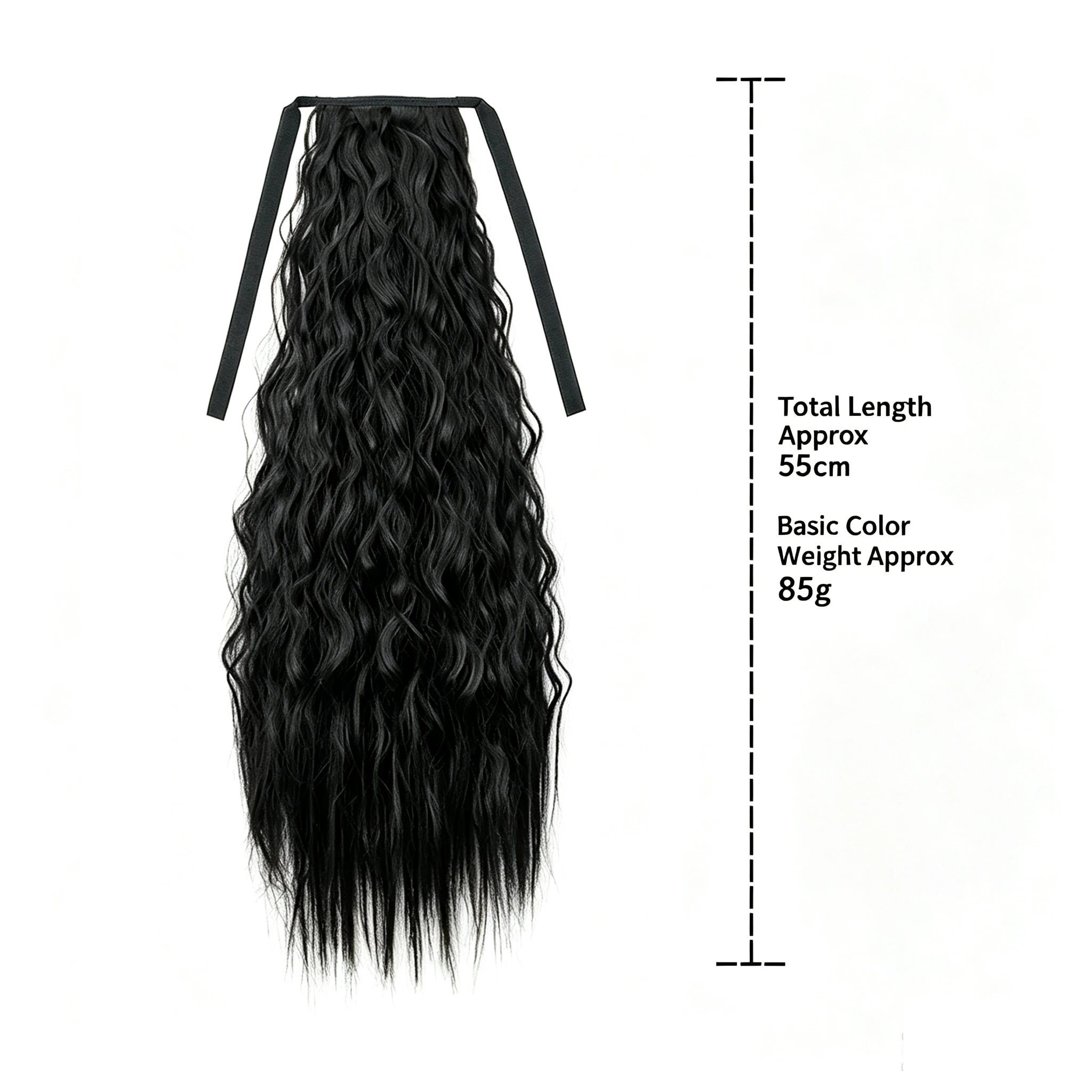 22 Inch Kinky Curly Drawstring Ponytail Hair Extension - 2