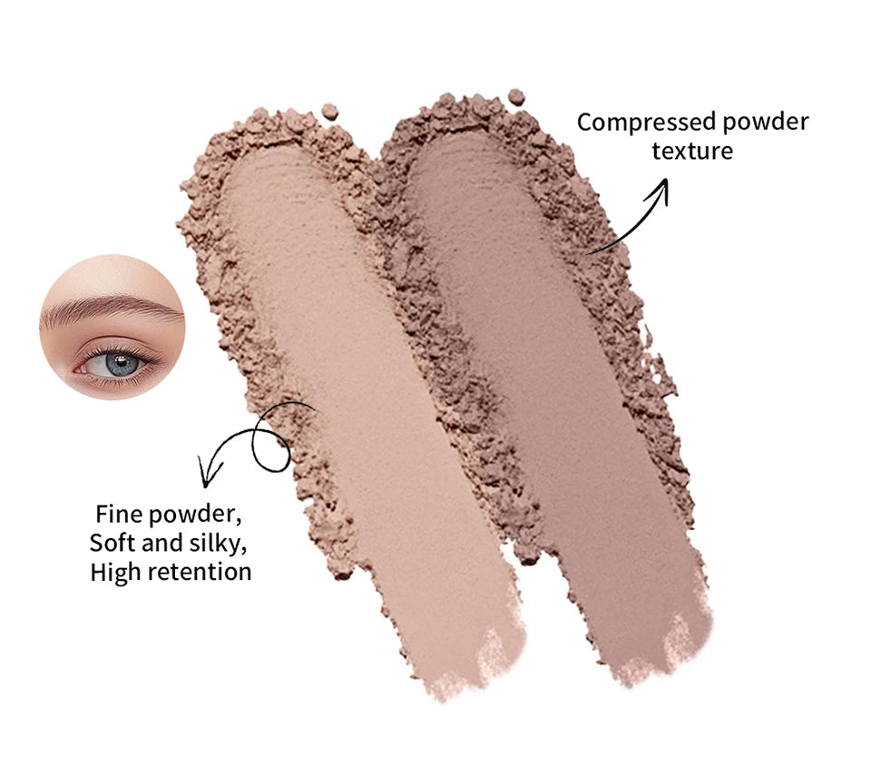 Two-Tone Waterproof Eyebrow Powder for Natural Sculpted Brows and Contouring - 11