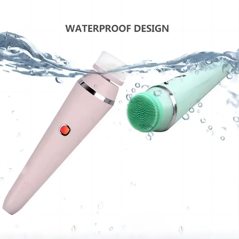 4-in-1 Electric Rotating Facial Cleansing Brush for Deep Pore Exfoliation