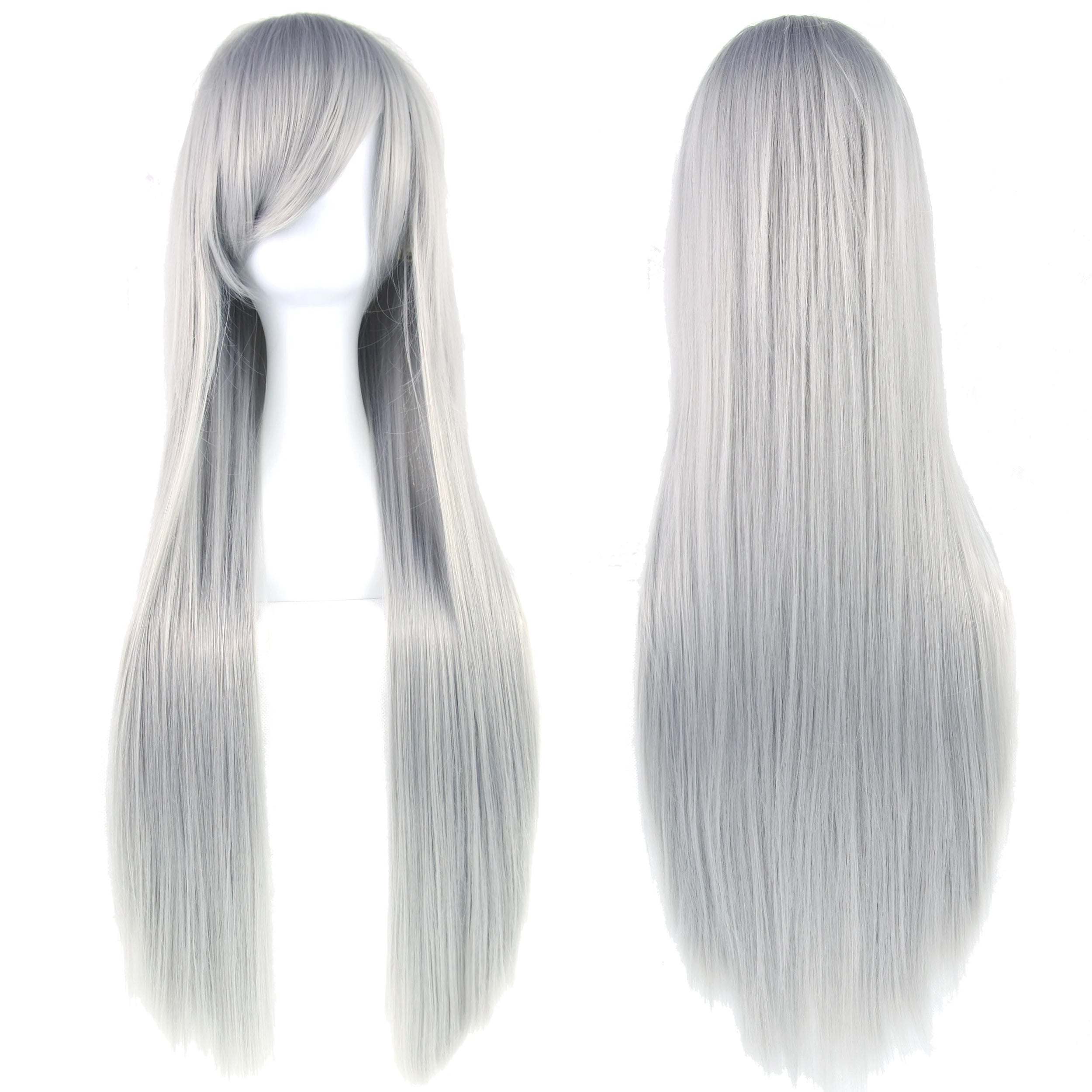 80cm Long Straight Synthetic Wig for Cosplay and Costume Parties - 17