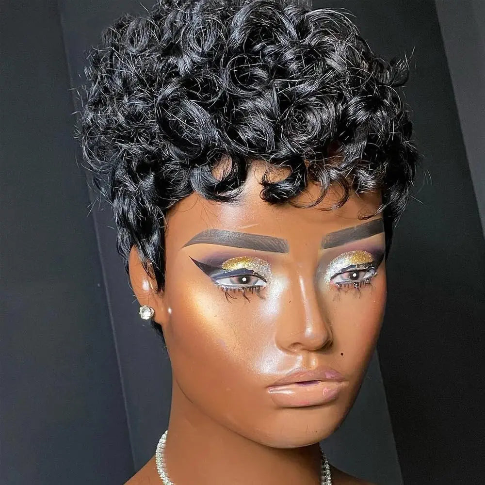 Short Curly Pixie Cut Wig for Daily Wear - 2