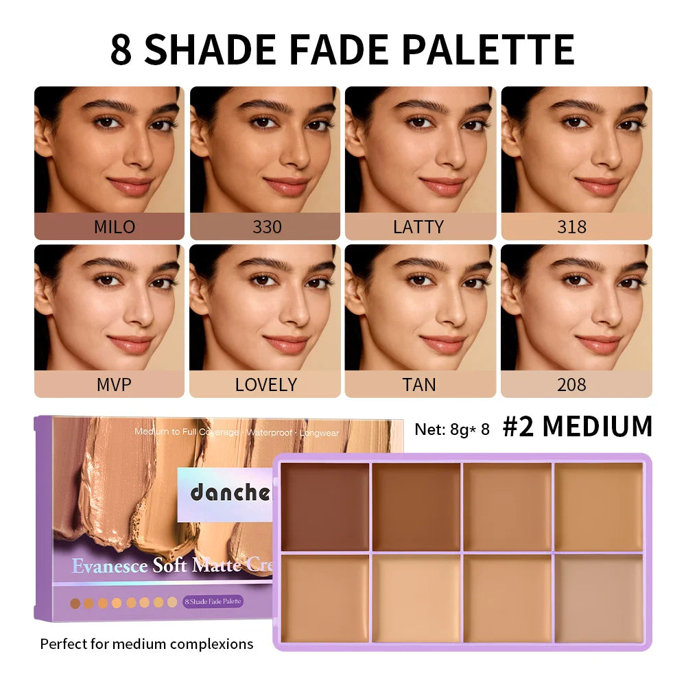8-Shade Full Coverage Cream Concealer and Contour Palette