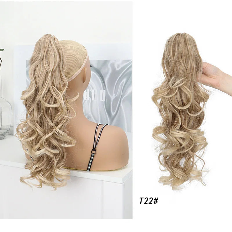 16-Inch Curly Wavy Claw Clip Ponytail Hair Extension - 18