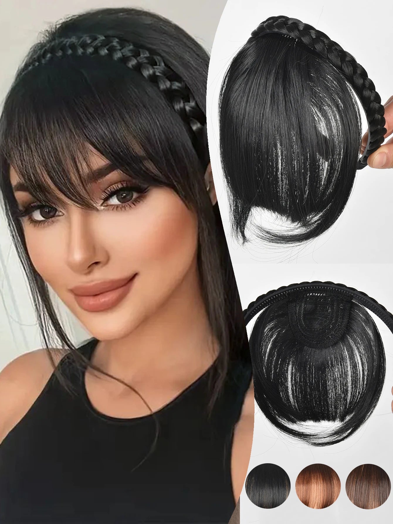 Braided Headband with Bangs for Instant Hair Style - 22