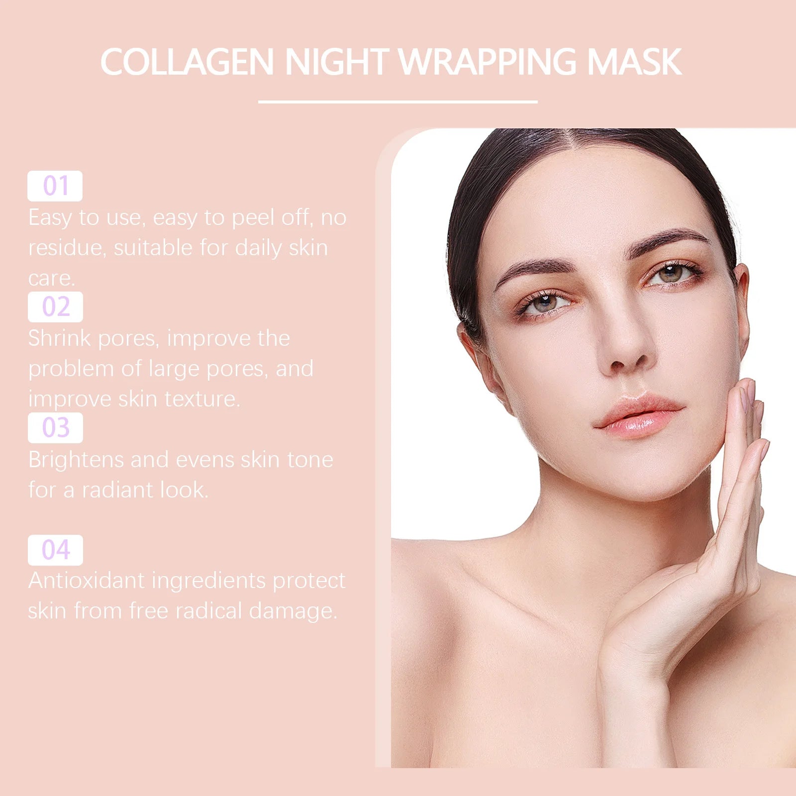 Collagen Overnight Firming Peel-Off Mask for Radiant and Plump Skin - 10
