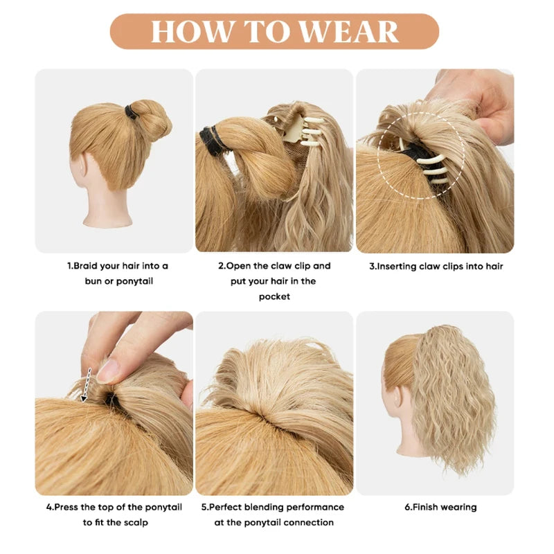 Curly Claw Clip Ponytail Extension for Instant Volume and Length - 5