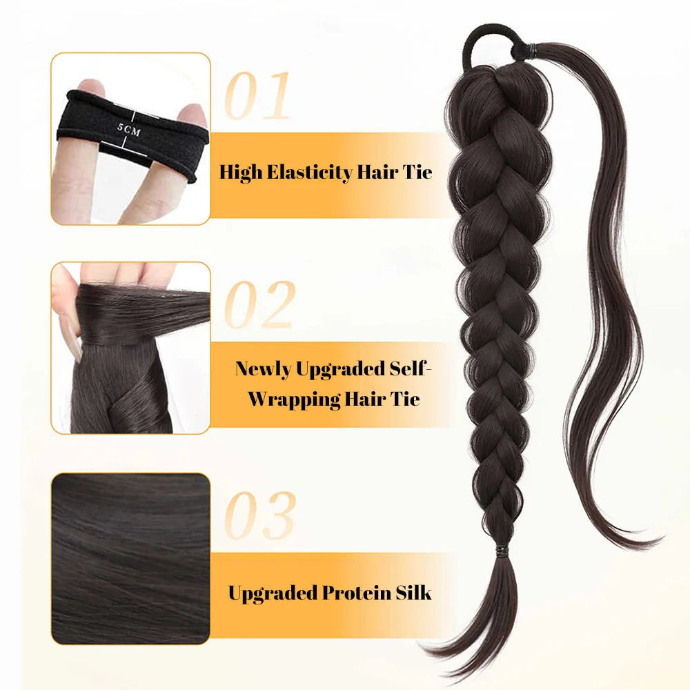 20-Inch Braided Ponytail Extension for Effortless Hairstyles - 9
