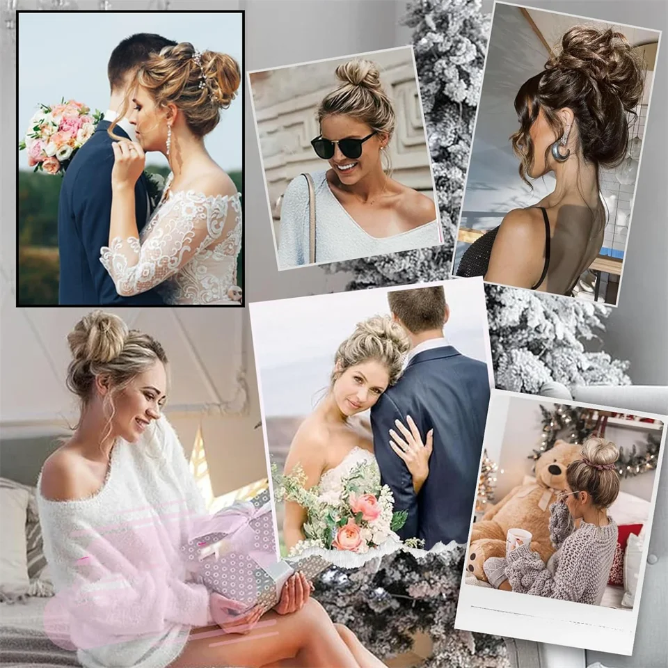 Messy Curly Hair Bun Scrunchie for Easy Updos - 6
