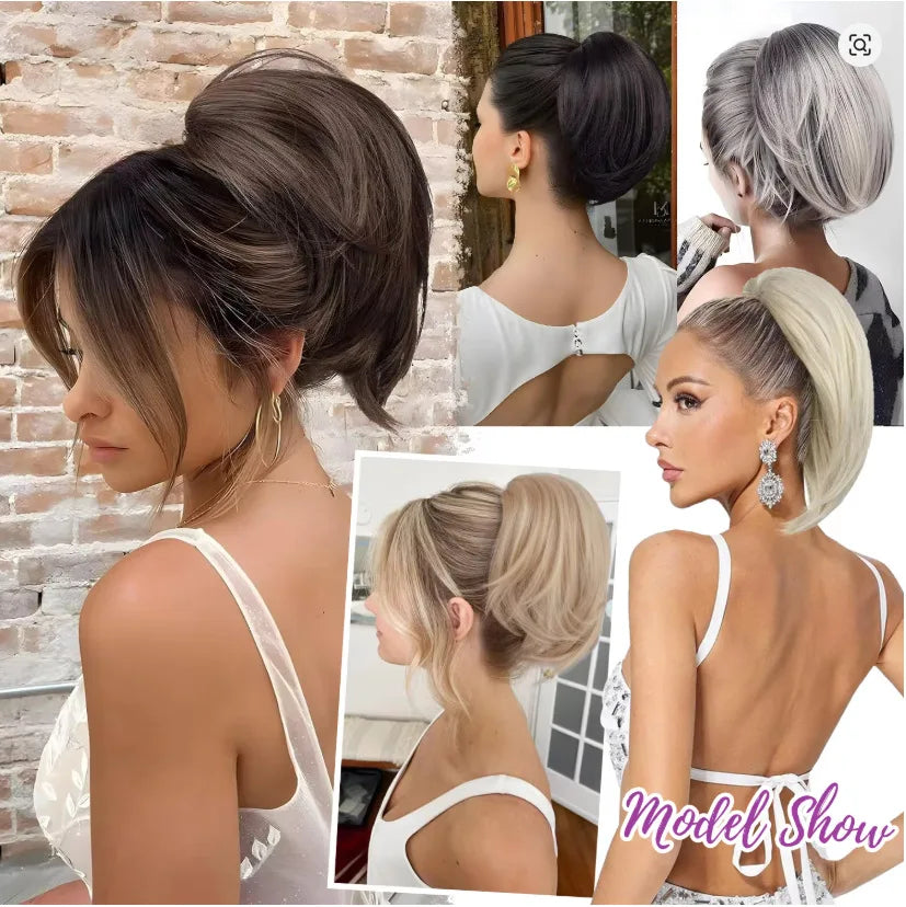 Messy Bun Claw Clip Hair Extension for Quick and Natural Updo Hairstyles - 9